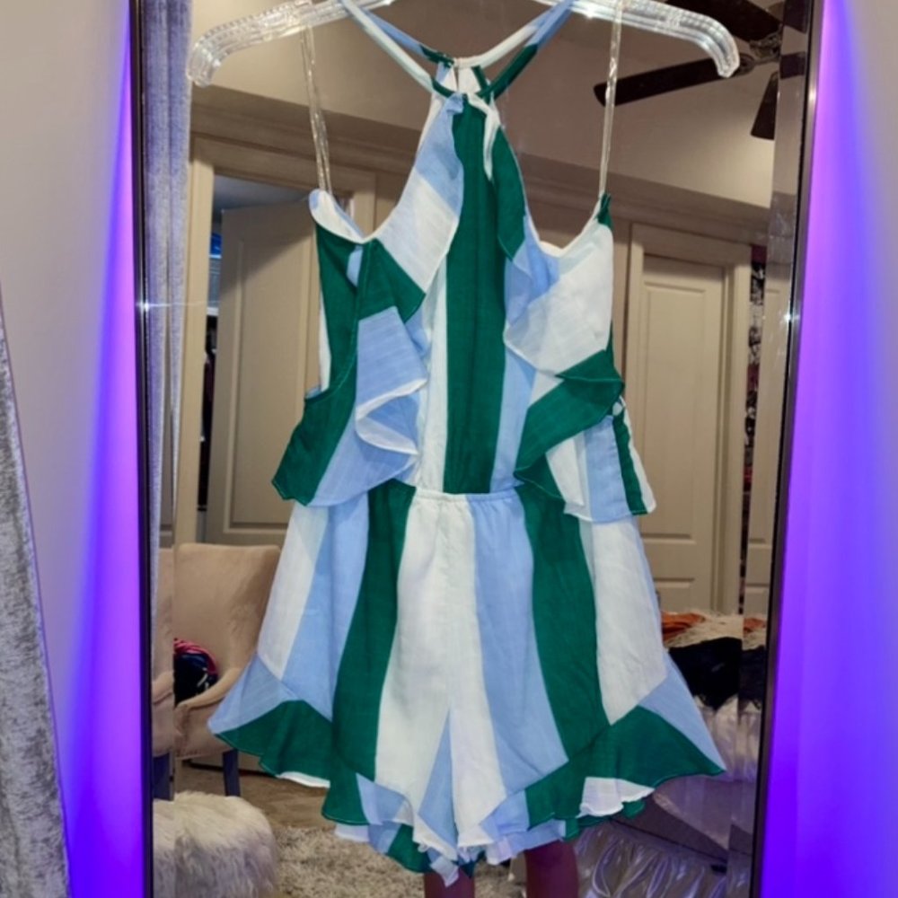 Multicolored ruffle romper